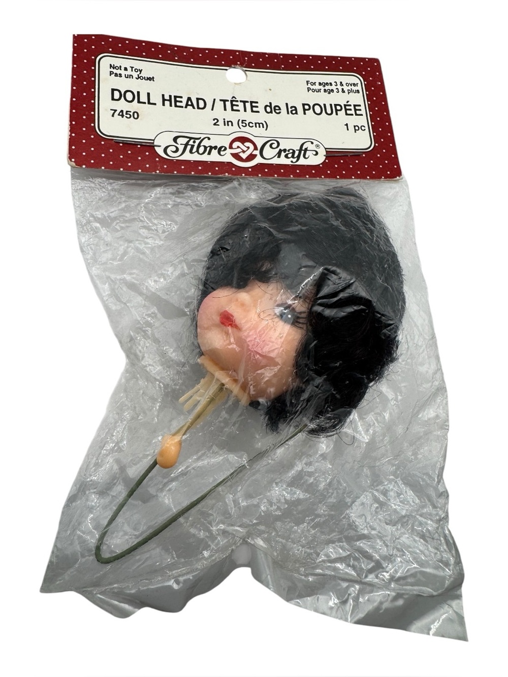 Vintage Fibre Craft Doll Pattern Head 7450 2in NOS Craft Supply